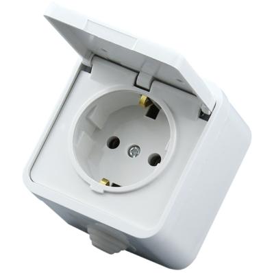 China German standard power socket with cover EU anti-splash socket 16A plug common type German waterproof MOA for sale