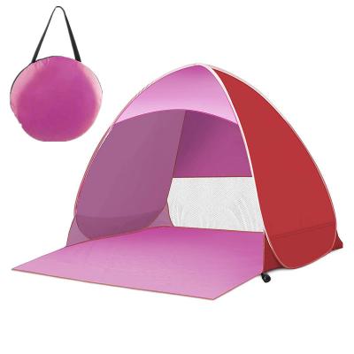 China 2022 New Custom Logo Printed Portable Beach Tent Opening Tent Emergency Portable Quick Umbrella Tents for sale