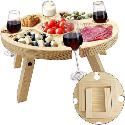 China Contemporary hot sale outdoor popular wooden folding picnic dining table snack cheese cheese fruit table for sale