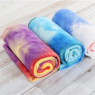 China QUICK DRY High Quality Dye Tie Microfiber Fancy Yarn Yoga Towel 183cm or 173cm Exercise Yoga Towel for sale