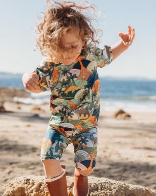 China Custom Plus Size Printed Floral Kids Swimsuit Young Girls One Piece Swimwear For Kids for sale