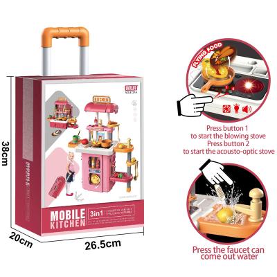 China 2021 Wholesale Plastic Child Pretend Play Toys Simulation Kitchen Set / Educational Toys For Children To Set Toys / Kitchen Toy Kitchen for sale