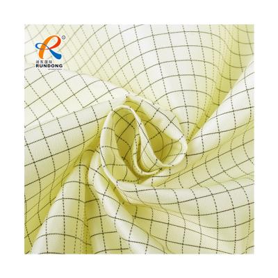 China FabricCVC Grid Twill Waterproof Functional Anti-Static Fabric For Workwear Uniform for sale