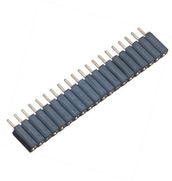 China WCON 2.54mm Single Row Round Machined Female Header H=7.0 PCB Connector ROHS for sale