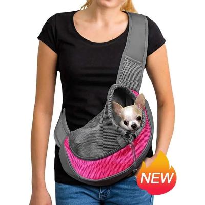 China Hands Free Dog Sling Safety Pet Bag Carrier Viable Outdoor Traveling Breathable Sling For Small Dogs Puppy Kitten Cats for sale