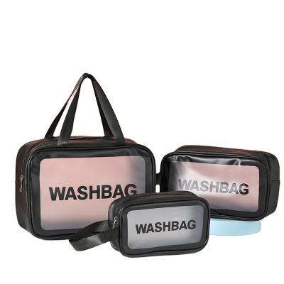 China Wholesale Washable in Clear Waterproof Beauty Skin Care Bag Wash Stock Transparent Makeup Cosmetic Bag for Women Men for sale