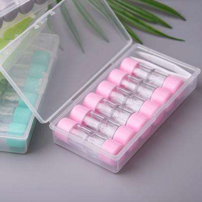 China Single Rigid Muti Color RGP Contact Lens Container Box Mini Six Pieces Plastic Contact Lenses Case Kits for sale