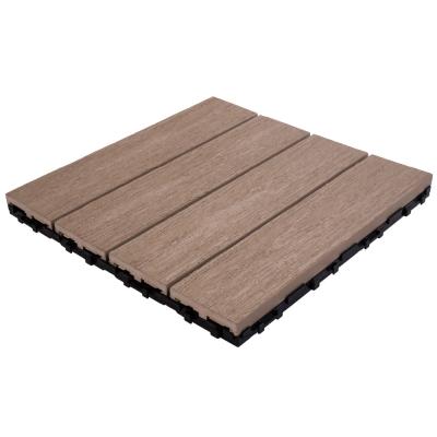 China Modern Diy Interlocking Outdoor Deck Tiles Wood Composite Decking Tiles Outdoor PVC Waterproof Fireproof Decking for sale