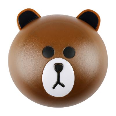 China Cute Cartoon Custom Color Easy Carry Plastic Contact Lenses Join Boxes Round Cute Bear Shape Portable Contact Lenses Cases for sale