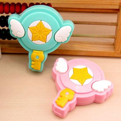 China Wing Cosmetic Contact Lenses Cases invisible boxes cute Wing Container Case invisible Sakura Contact Lens Case for sale