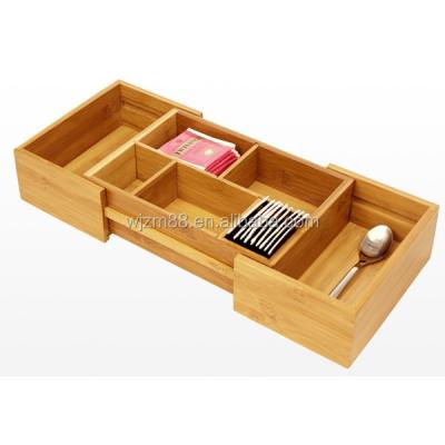 China Viable Expandable Drawer Organizer, Foldable Bamboo Storage Box Wholesale for sale