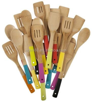 China New Design Good Quality Eco - Friendly Sustainable With Bamboo Color Handle Utensils Set for sale