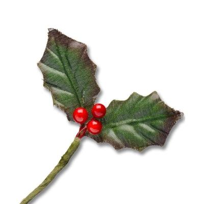 China For Custom Event and Christmas Party Decorations Holly Leaves Berries Picks for sale