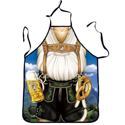 China Costume Accessories Personalized Funny Lederhosen Apron Bavarian Oktoberfest Kitchen Cooking Apron For Man for sale