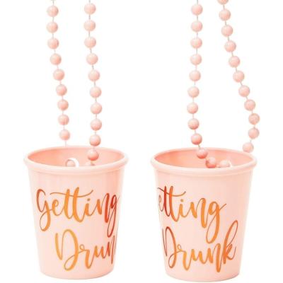 China High Quality Wedding Party Favors Bride To Be Shot Glass Plastic Beaded Bridal Necklace for sale