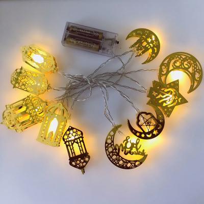 China New Plastic Outdoor Party Deco Ramadan Kareem Mubarak Decor LED Ramadan String Lights For Home Decoration Moon Star Light for sale