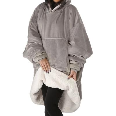 China Long Sherpa Wearable Custom Hoodie Cover Adult Christmas Hoodies Print Hoodie Cover for sale