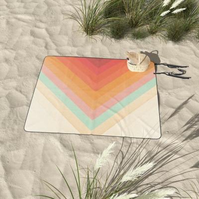 China 100% Polyester Beach Mat Family Picnic Waterproof Sandproof Foldable Rectangular Blanket for sale