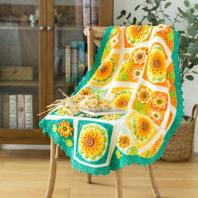 China Beautiful Anti-Static Pattern Knit Sofa Weighted Gravity Blankets With Flowers Painting Sun Flower Trow Blankets for sale