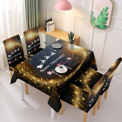 China 2021 Hot Selling Christmas Tree Red Embroidered Tablecloth Waterproof Christmas Table Cloth for sale