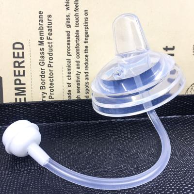 China BPA Free 55mm Baby Bottle Duck Mouth Water Mouth Sucking Duck Mouth With Gravity Ball Straw Silicone Nipple Straw for sale