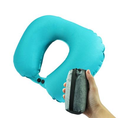 China Anti-static Inflatable Type Flat Pillow Camping Pillow Office Lunch Break Travel Neck Storage Portable Pillow for sale