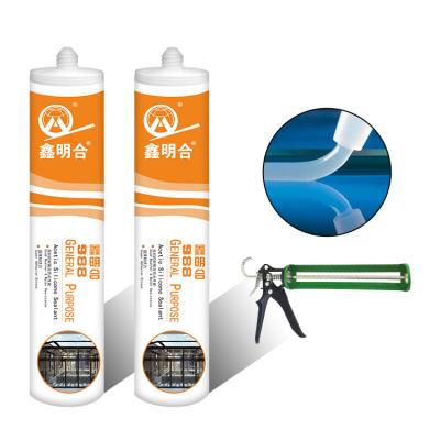 China Acid Sealant MH988 Acetic Silicone Sealant RTV Brown Glass Glue Waterproof Clear Gp Caulk Sealant for sale