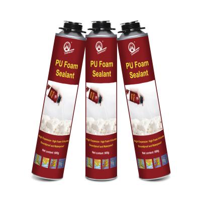 China Professional Fire Resistance Polyurethane MF Mixture PU Foam Spray Sealant for Door and Windows Construction 750ML Great for sale