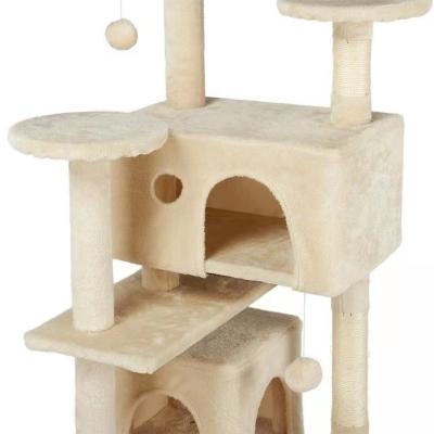 China 2021 Cute Viable Popularity Kittens Activity Tower Cat Scratcher Tree With Basket for sale