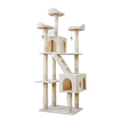 China Sustainable suitable for multiple scenarios fabric with soft Nap Tower Design Black Cat tree for sale