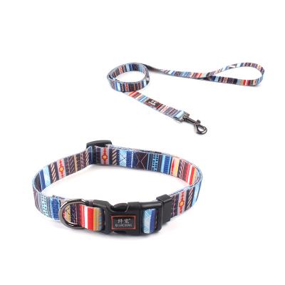 China Top Selling Personalized Guaranteed Quality Polyester Small Bell Dog Collar Pet Rainbow Collar for sale