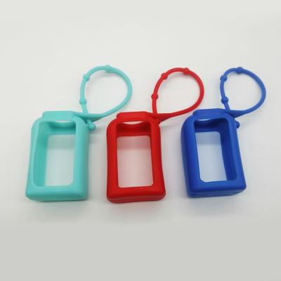 China China exiting mold 30ml portable perfume travel hand sanitizer silicone hanging bottle holder for sale