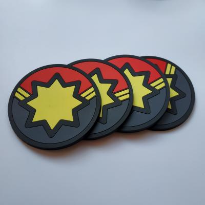 China Wholesale Custom Silicone All Logo PVC Round Silicone Coaster Cup Mat For Drinking for sale