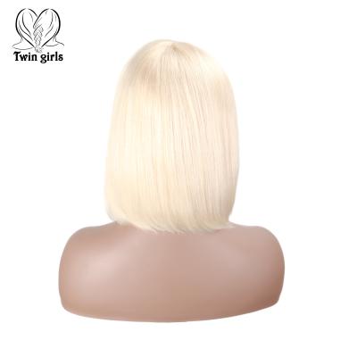 China Blonde HD Lace Wig 613 Swiss Short Bob Wig Quick Shipping Cuticle Aligned Human Hair Natural Silky Straight Virgin Wave Human Hair for sale