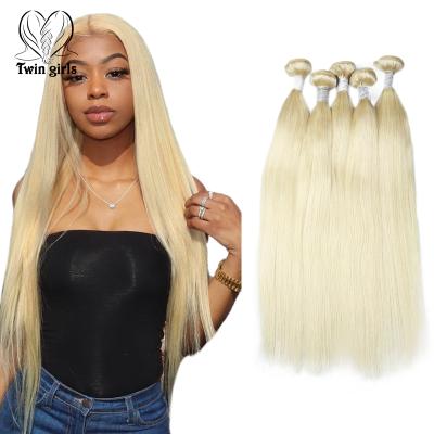 China #613 Twin Girls Silky Straight Blonde Straight Wave Girls Brazilian Hair Bundle Straight Weave 100% Virgin Remy Hair Cheap Wholesale In Stock for sale