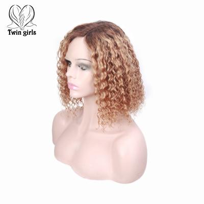 China Short Curly Bob Wig, 150 Density Curl New Arrival Glueles Cuticle Aligned Hair Bob Wig, T-parting Style Straight Virgin Lace Front Bob Wigs for sale