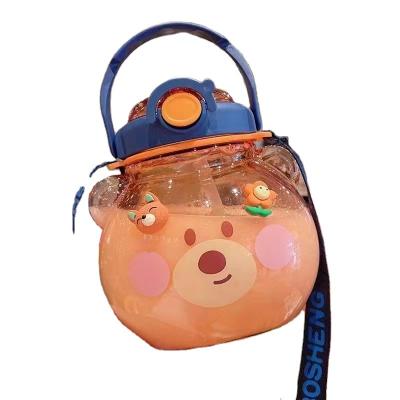 China Viable Student Sports Kettle Straw Cup Summer Plastic Belly Cup for sale