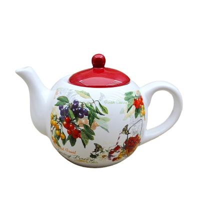 China Viable Custom Large Logo 580ml Multicolor Ceramic Teapots Porcelain Ceramic Teapot for sale