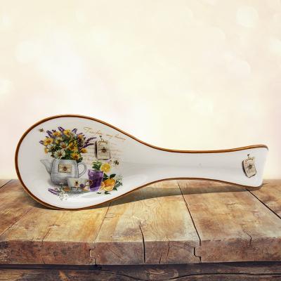 China CERAMIC SPOON REST Sustainable WITH GARDEN DESIGN Ceramic Dinnerware Set for sale