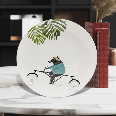 China Viable Wholesale Customized Porcelain Dish Cartoon For Kids Colorful Animal Horse Dish for sale