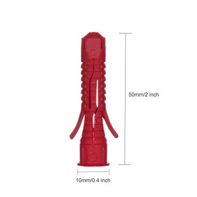 China Installation 0.4*2.0 inch expansion tube plastic PE/Nylon 10*50mm red wall plug expansion anchor for sale