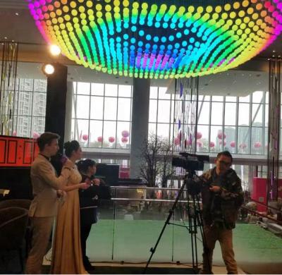 China For Lifting Water Droplets DMX Winch Controller RGB LED Kinetic Ball Sphere DJ Equipment Decoration Lifting Stage Lights for sale