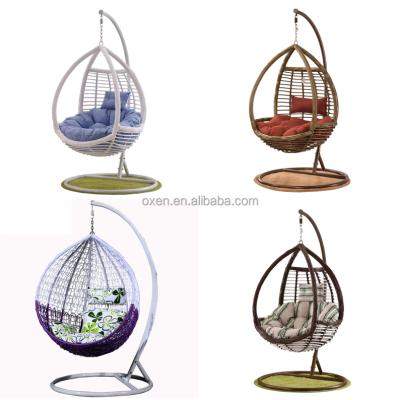 China High Quality Eco-friendly Garden Outdoor Balcony Hanging Egg Shaped Wicker Rattan Swing Chair for sale