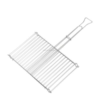 China Easily Cleaned Rectangular Stainless Steel Basket Grill Grilling Net for sale