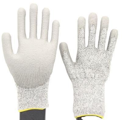 China Hands Protection For Anti-Cut Level 5 Protection Safety Working Work Cut Resistant Gloves With PU Coated Palm Gloves for sale