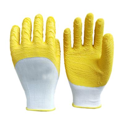 China Construction Wholesale Cotton Knitted Latex Household Hand Gloves For Working Safety for sale