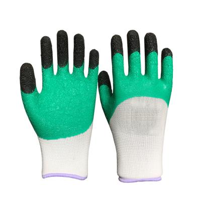 China Construction High Quality Wholesale Latex Coated White Cotton Leather Work Gloves for sale