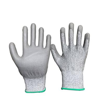 China Construction Factory Wholesale High Performance Polyester PU Non-slip Gloves for sale