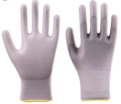 China Ex Factory Construction Price Garden White Polyester Material PU Coated Gloves for sale