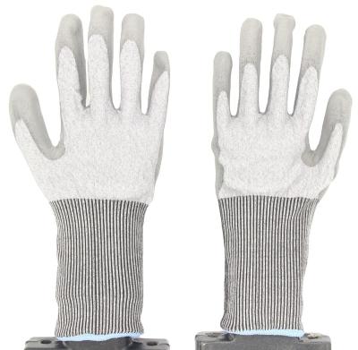 China Hands Protection For Working Twine EN388 Knit HPPE Level 5 Cut Resistant Work Gloves Anti Cut PU Gloves For Hand Glass Glove for sale